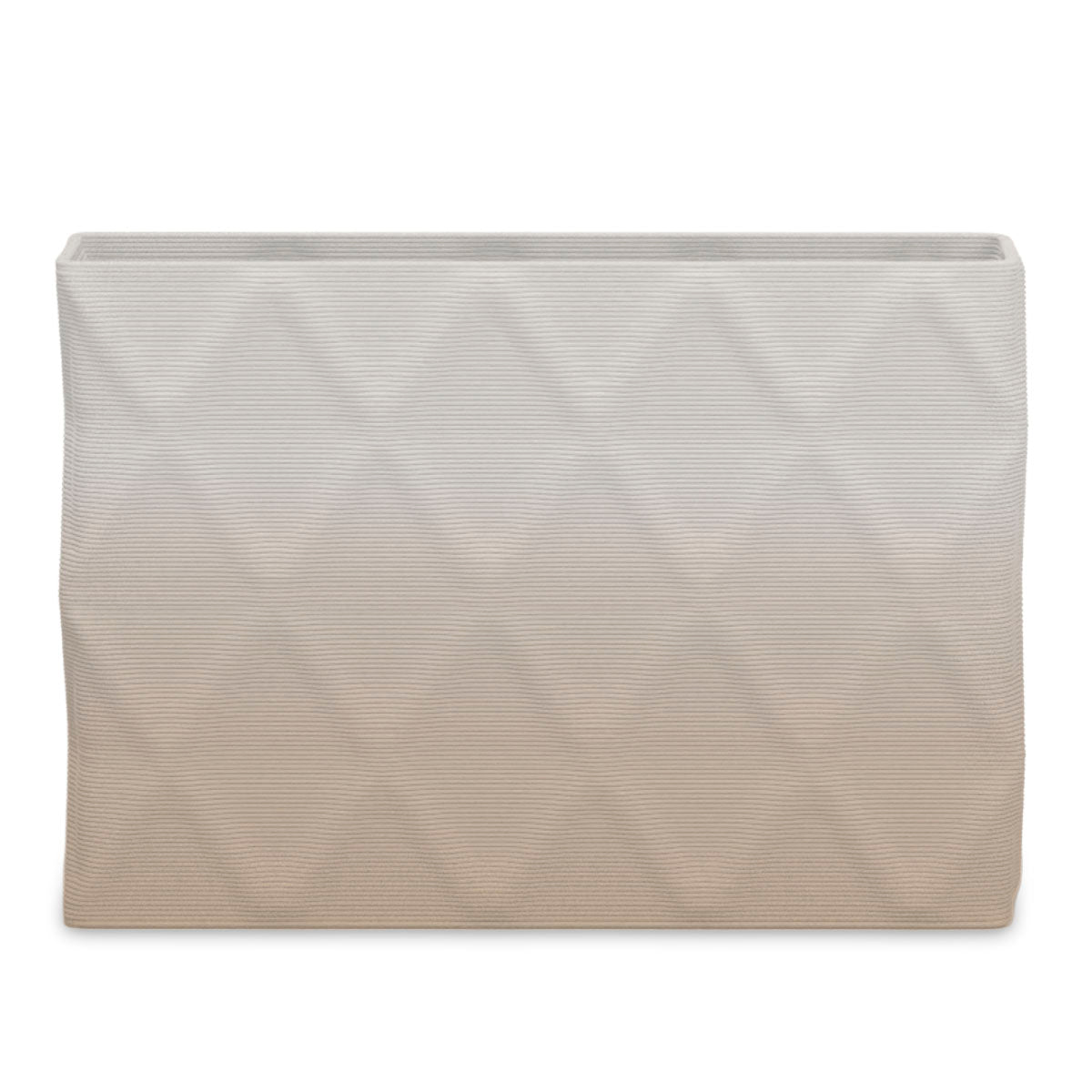 Avila Extra Large Rectangular Planter - Diamond 1 - Desert Dawn OMB2 - sculptural rectangular planter with faceted diamond relief texture, 3D printed concrete, modern artistic design