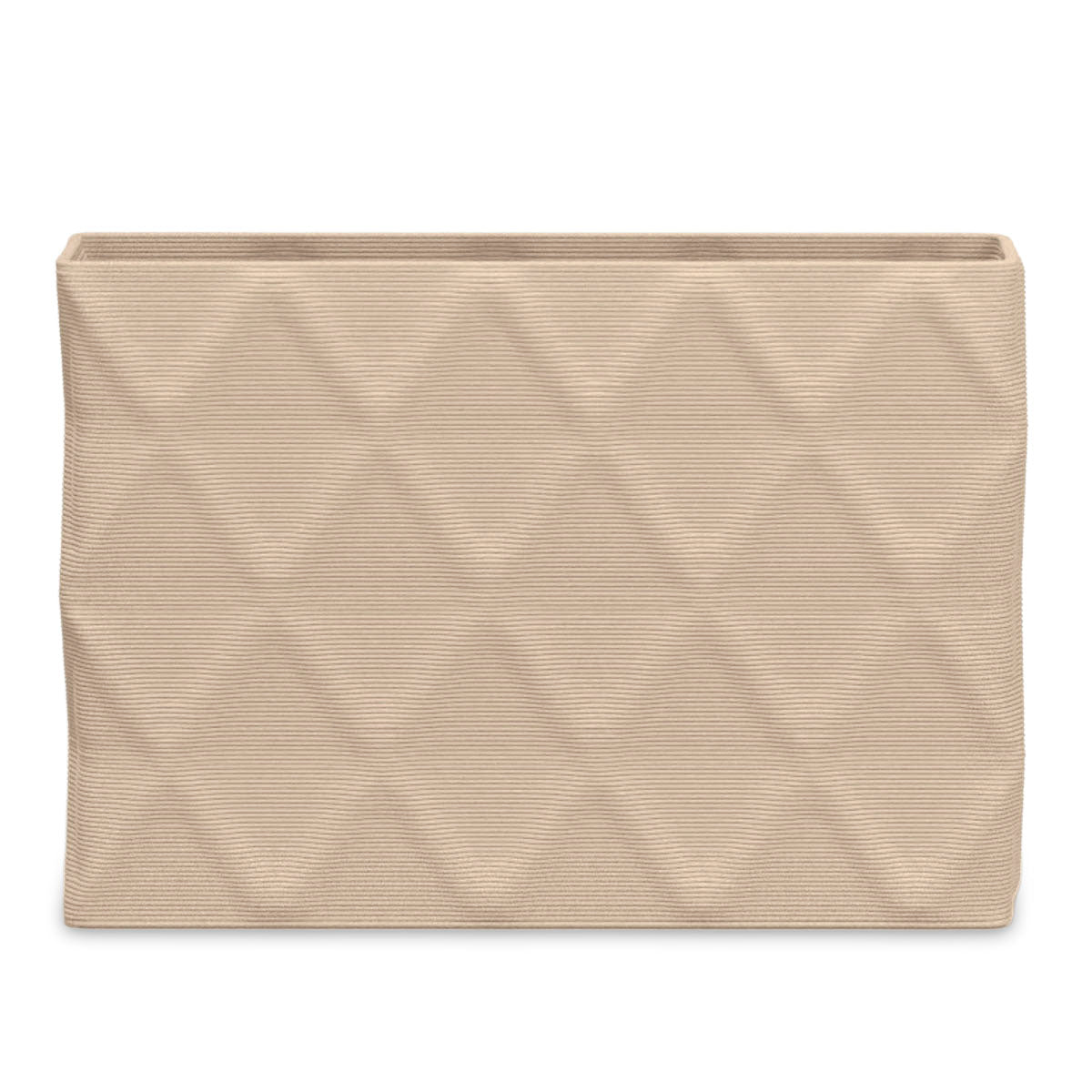 Avila Extra Large Rectangular Planter - Diamond 1 - Desert Dawn - sculptural rectangular planter with faceted diamond relief texture, 3D printed concrete, modern artistic design