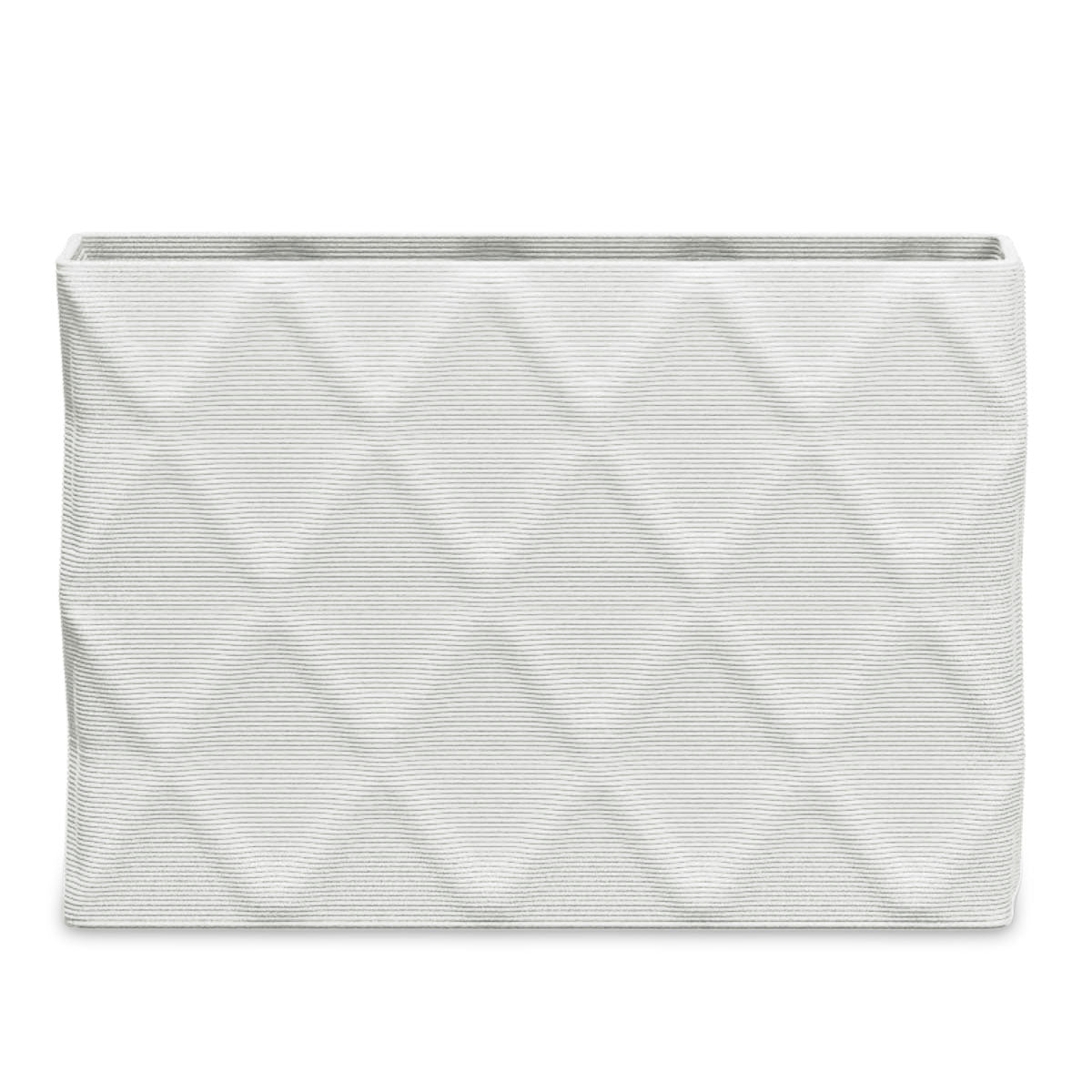 Avila Extra Large Rectangular Planter - Diamond 1 - Glacial Mist - sculptural rectangular planter with faceted diamond relief texture, 3D printed concrete, modern artistic design
