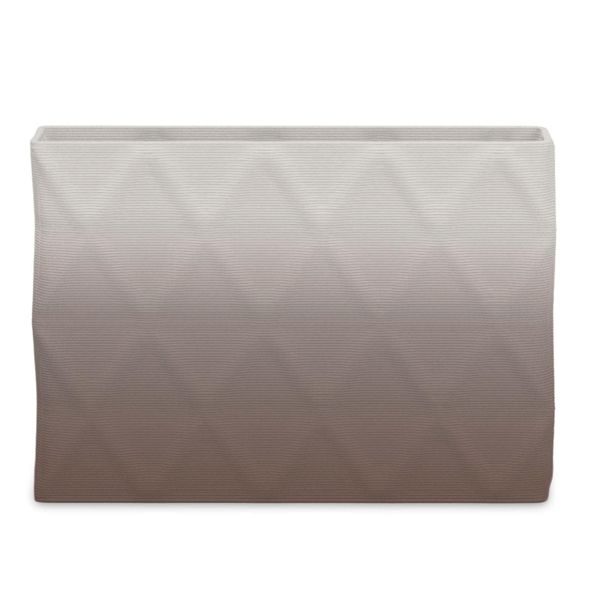 Avila Extra Large Rectangular Planter - Diamond 1 - Riverbed Earth OMB2 - sculptural rectangular planter with faceted diamond relief texture, 3D printed concrete, modern artistic design