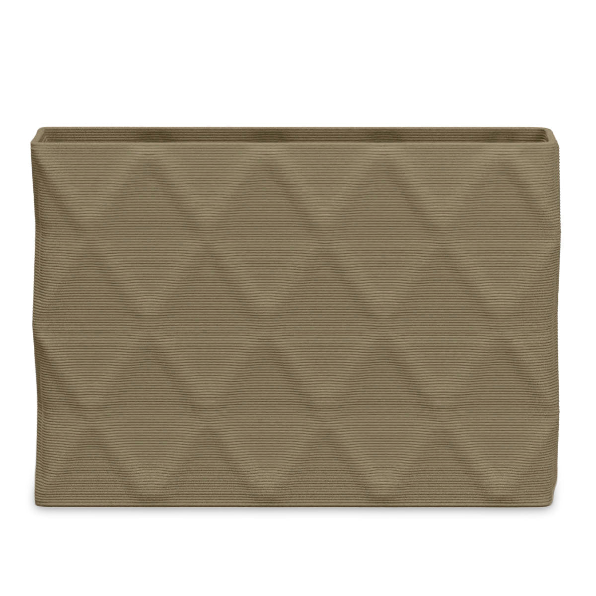 Avila Extra Large Rectangular Planter - Diamond 1 - Savanna Clay - sculptural rectangular planter with faceted diamond relief texture, 3D printed concrete, modern artistic design