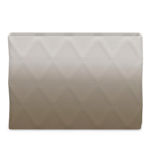 Avila Extra Large Rectangular Planter - Diamond 1 - Savanna Clay - sculptural rectangular planter with faceted diamond relief texture, 3D printed concrete, modern artistic design
