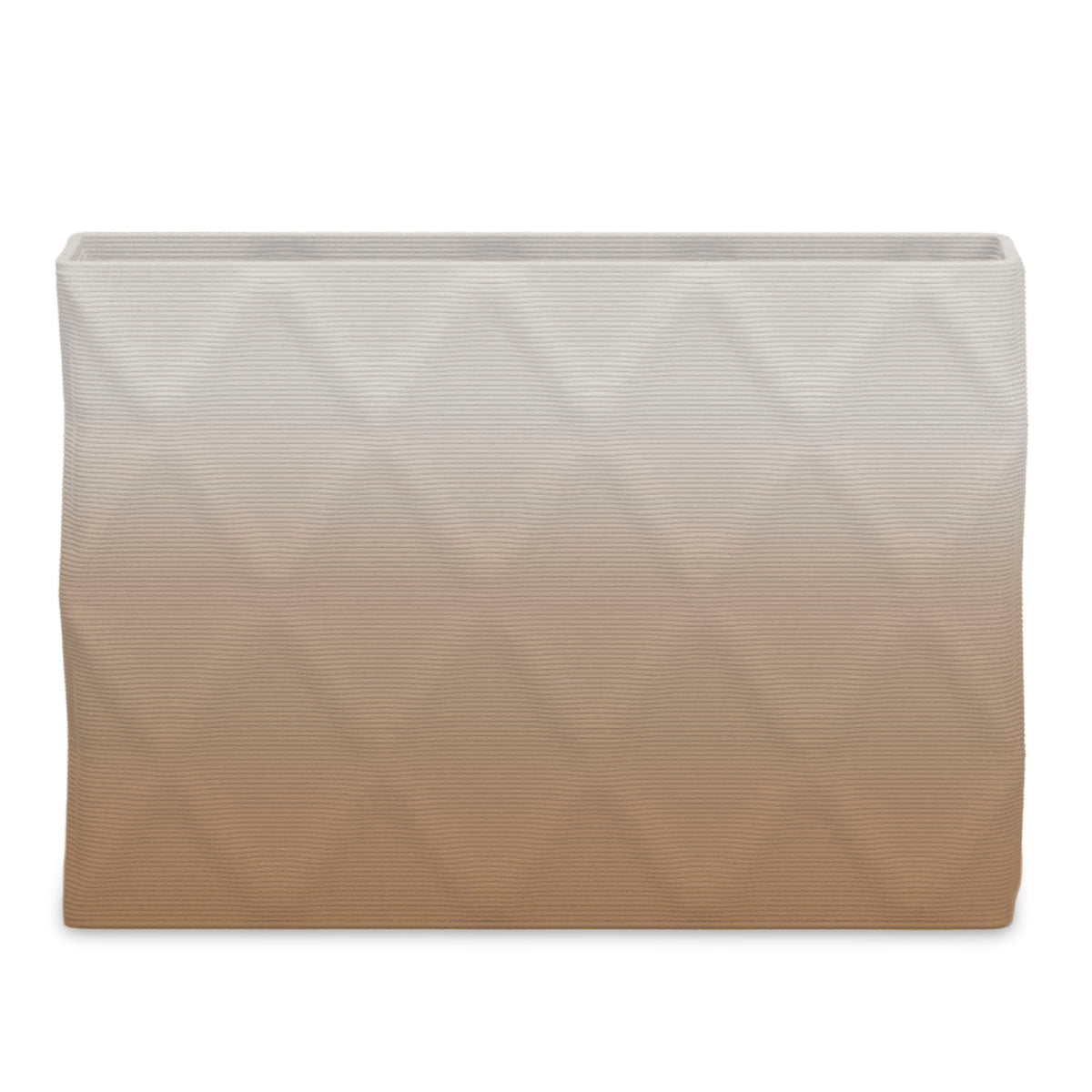 Avila Extra Large Rectangular Planter - Diamond 1 - Toasted Almond OMB2 - sculptural rectangular planter with faceted diamond relief texture, 3D printed concrete, modern artistic design