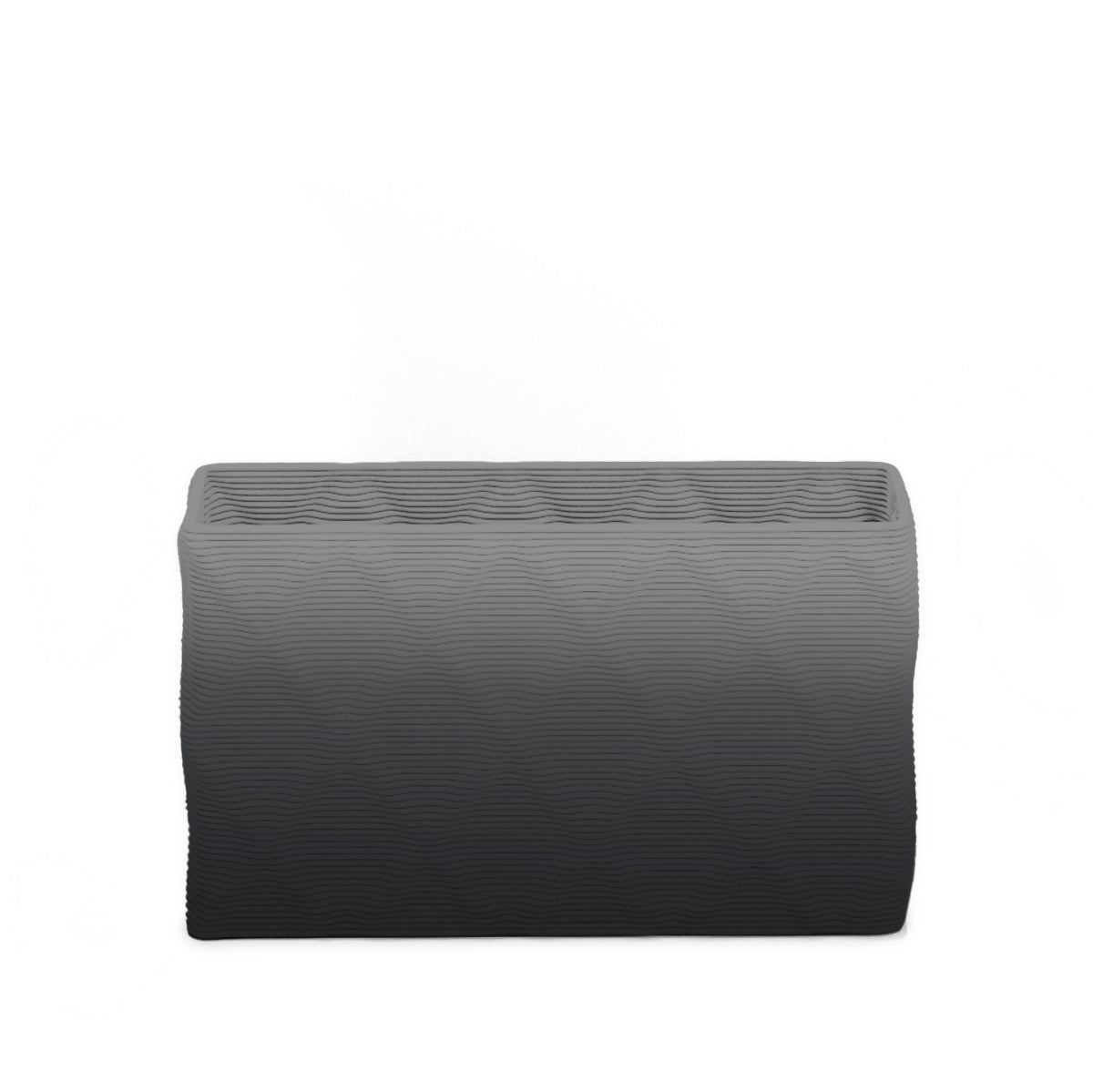 Avila Small Rectangular Planter - Diamond 1 - Obsidian Night OMB1 - sculptural rectangular planter with faceted diamond relief texture, 3D printed concrete, modern artistic design
