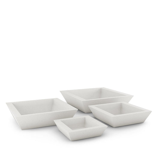Lifestyle view of the Newport X-Large Shallow Concrete Planter, modern GFRC bowl for indoor or outdoor use