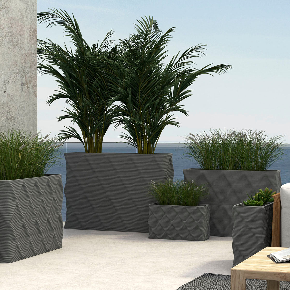 Avila Rectangular Planter Set - Diamond 1