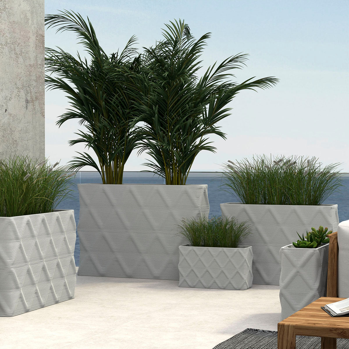 Avila Rectangular Planter Set - Diamond 1