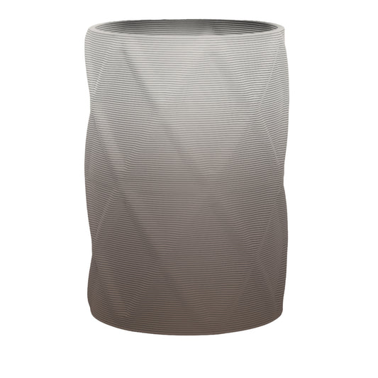 Solana Extra Large Round Planter - Diamond 1 - Riverbed Earth OMB2 - sculptural round planter with faceted diamond relief texture, 3D printed concrete, modern artistic design