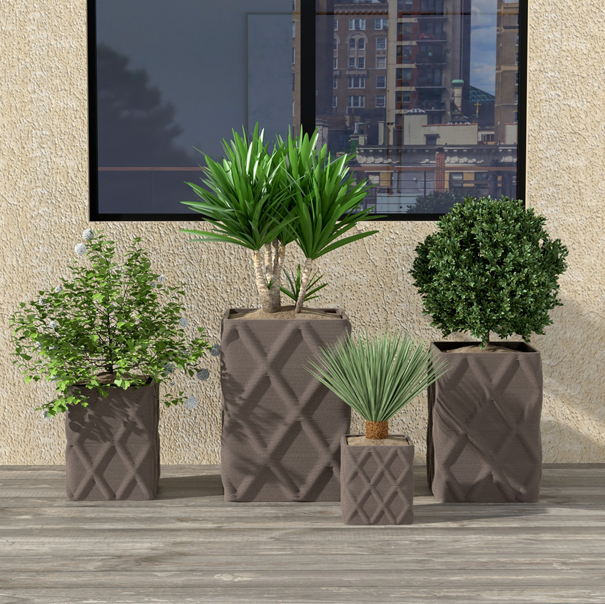 Montara Extra Large Square Planter - Diamond 1