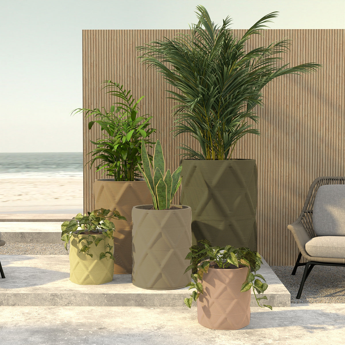 Solana Medium Round Planter - Diamond 1