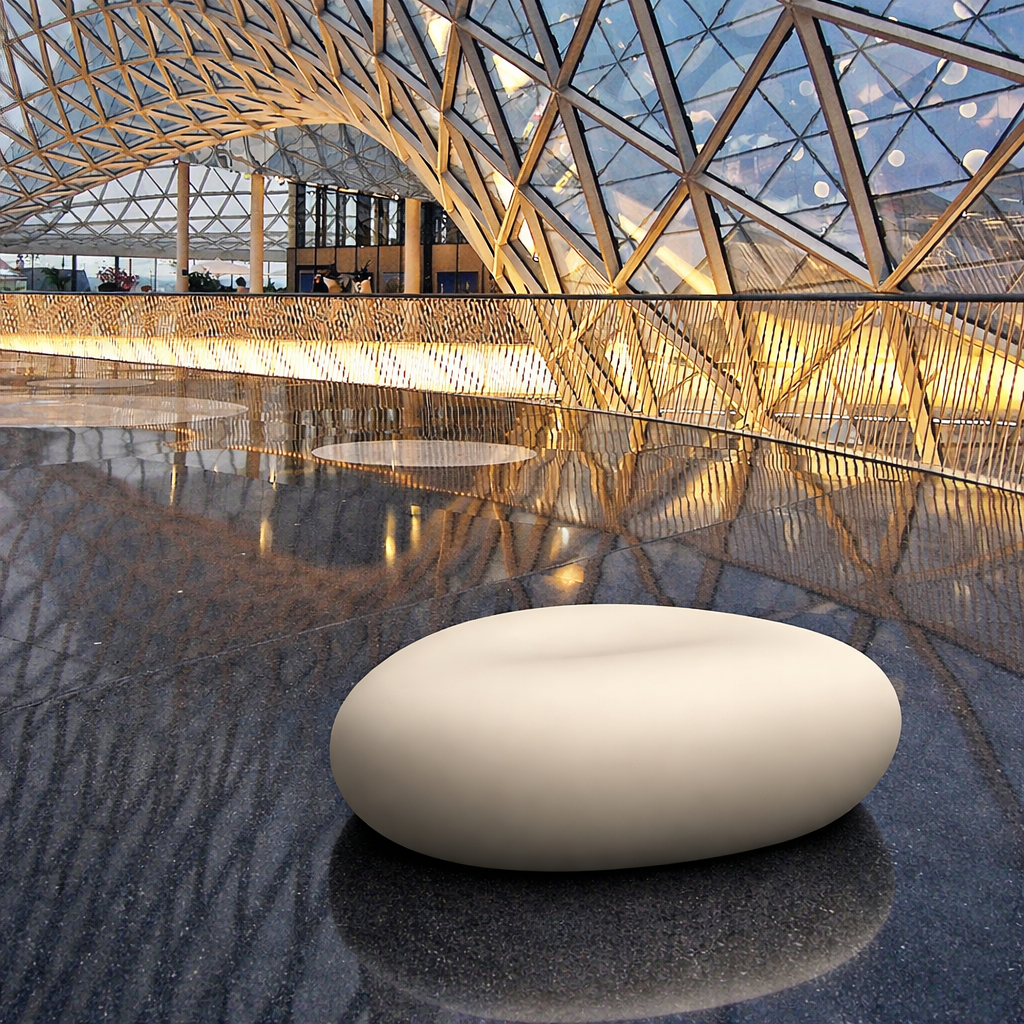 Möbius GFRC Concrete Pebble Seating that is durable for public spaces.