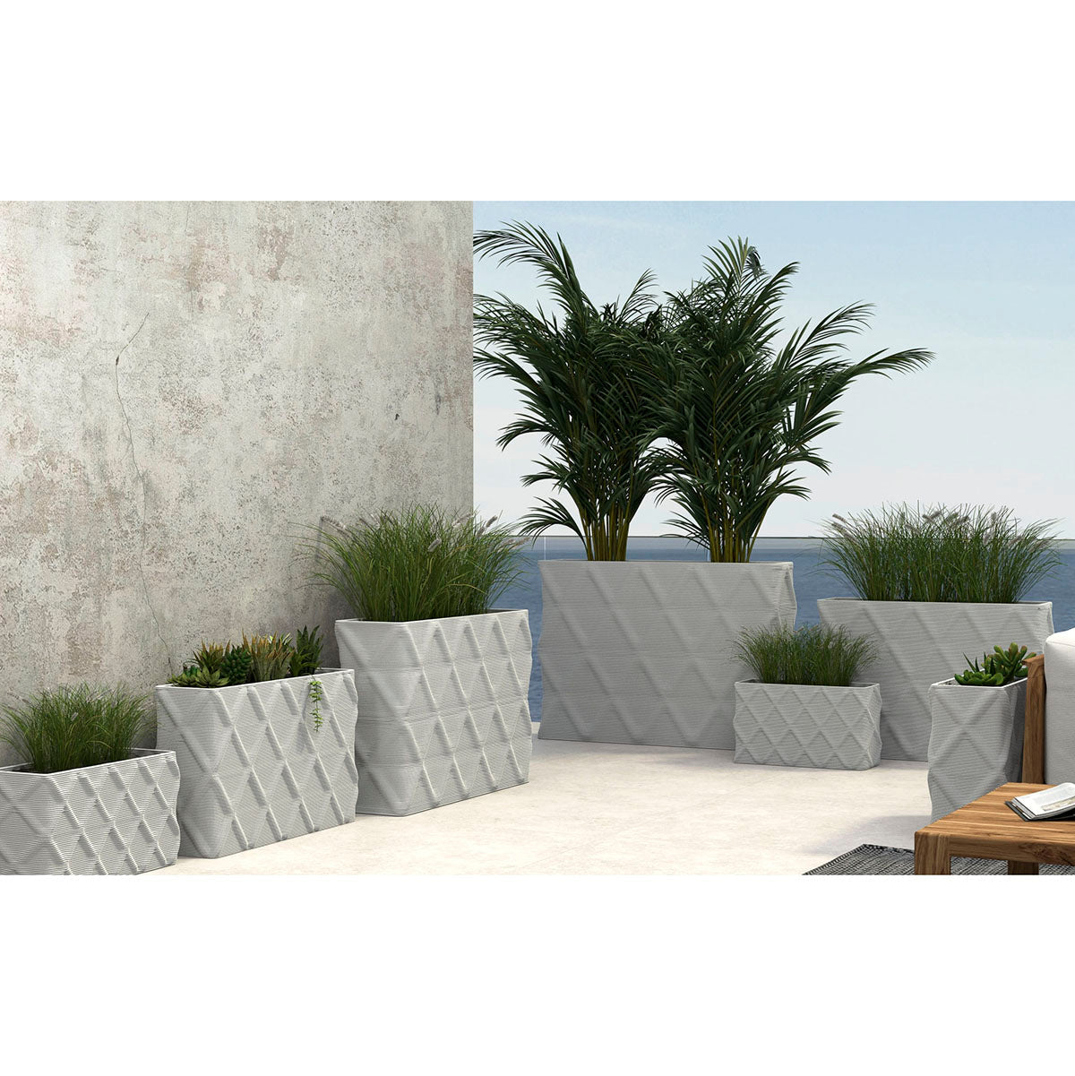 Avila Medium Rectangular Planter - Diamond 1