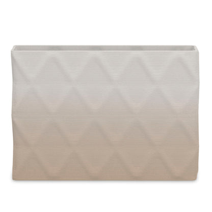 Avila Extra Large Rectangular Planter - Diamond 1 - Desert Dawn OMB2 - sculptural rectangular planter with faceted diamond relief texture, 3D printed concrete, modern artistic design