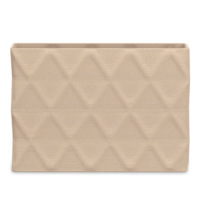 Avila Extra Large Rectangular Planter - Diamond 1 - Desert Dawn - sculptural rectangular planter with faceted diamond relief texture, 3D printed concrete, modern artistic design