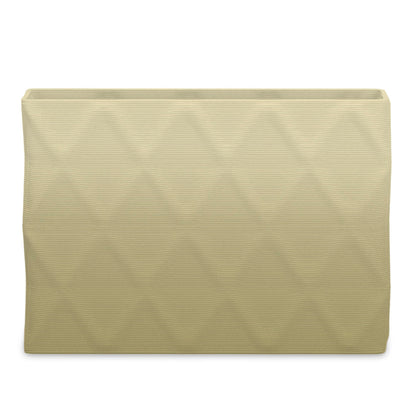 Avila Extra Large Rectangular Planter - Diamond 1 - Golden Olive OMB1 - sculptural rectangular planter with faceted diamond relief texture, 3D printed concrete, modern artistic design