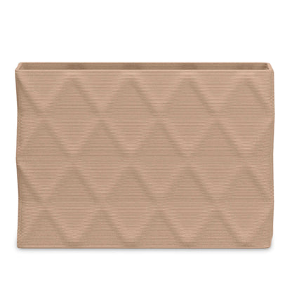 Avila Extra Large Rectangular Planter - Diamond 1 - Sandy Bluff - sculptural rectangular planter with faceted diamond relief texture, 3D printed concrete, modern artistic design