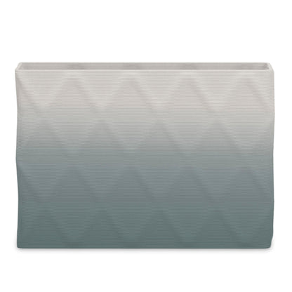 Avila Extra Large Rectangular Planter - Diamond 1 - Savanna Clay OMB2 - sculptural rectangular planter with faceted diamond relief texture, 3D printed concrete, modern artistic design