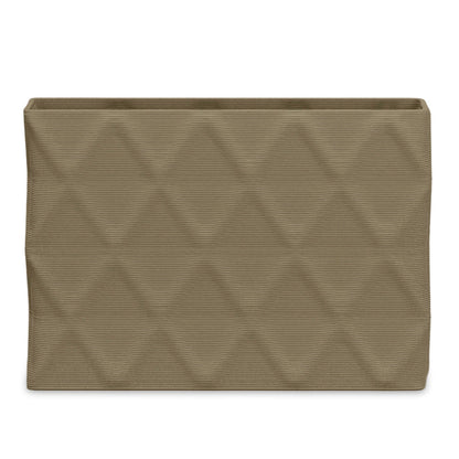 Avila Extra Large Rectangular Planter - Diamond 1 - Savanna Clay - sculptural rectangular planter with faceted diamond relief texture, 3D printed concrete, modern artistic design