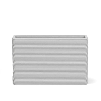 Avila Large Medium Planter in Glacial Mist 3D-printed concrete with ribbed texture, modern lightweight GFRC design for indoor or outdoor use
