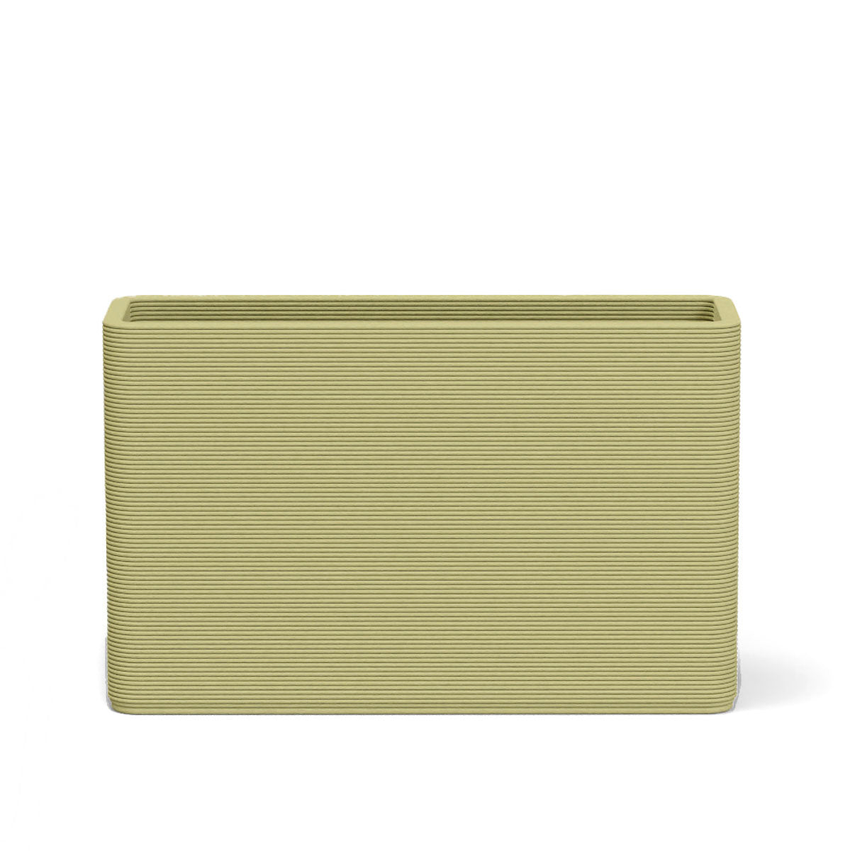 Avila Large Medium Planter in Golden Olive 3D-printed concrete with ribbed texture, modern lightweight GFRC design for indoor or outdoor use