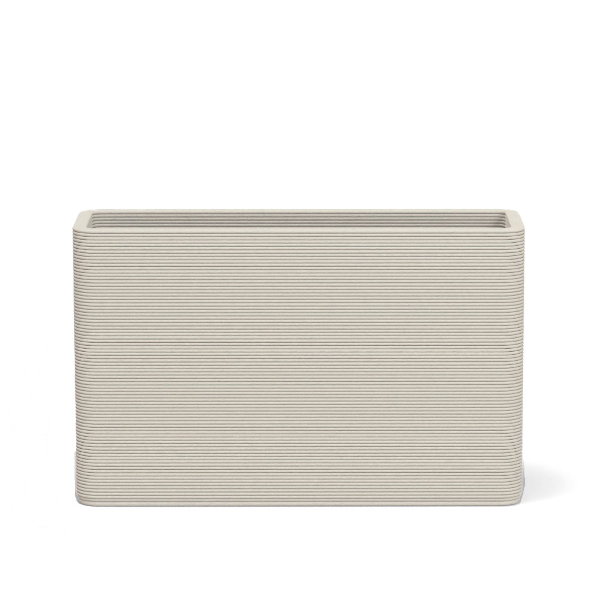 Avila Large Medium Planter in Limestone Veil 3D-printed concrete with ribbed texture, modern lightweight GFRC design for indoor or outdoor use