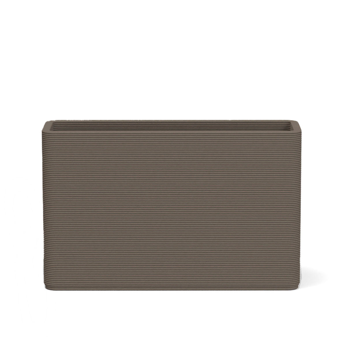 Avila Large Medium Planter in Riverbed Earth 3D-printed concrete with ribbed texture, modern lightweight GFRC design for indoor or outdoor use
