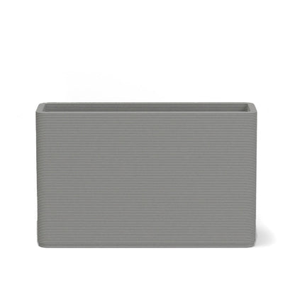 Avila Large Medium Planter in Savanna Clay 3D-printed concrete with ribbed texture, modern lightweight GFRC design for indoor or outdoor use