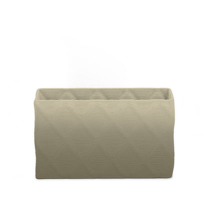 Avila Small Rectangular Planter - Diamond 1 - Mossy Glen - sculptural rectangular planter with faceted diamond relief texture, 3D printed concrete, modern artistic design