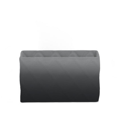 Avila Small Rectangular Planter - Diamond 1 - Obsidian Night OMB1 - sculptural rectangular planter with faceted diamond relief texture, 3D printed concrete, modern artistic design