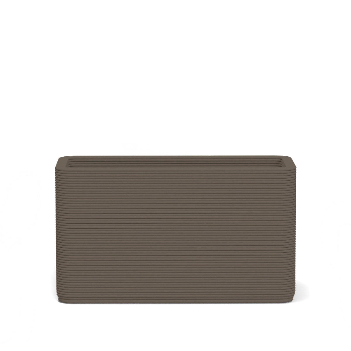 Avila Small Rectangular Planter in Seafoam Slate 3D-printed concrete with ribbed texture, modern lightweight GFRC design for indoor or outdoor use