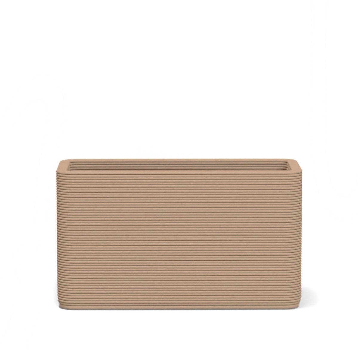 Avila Small Rectangular Planter in Seafoam Slate 3D-printed concrete with ribbed texture, modern lightweight GFRC design for indoor or outdoor use