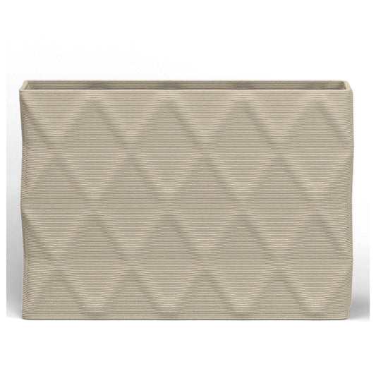 Avila X-Large Rectangular planter made from lightweight GFRC with a 3D-printed diamond texture in Desert Dawn finish, ideal for indoor or outdoor architectural use.