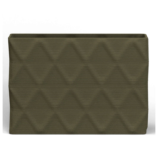 Avila X-Large Rectangular planter made from lightweight GFRC with a 3D-printed diamond texture in Mossy Glen finish, ideal for indoor or outdoor architectural use.