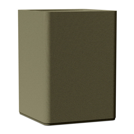 Montara Extra Large Square Planter - Stacks - Mossy Glen - square planter with fine horizontal ribbed texture, 3D printed concrete, modern minimal design