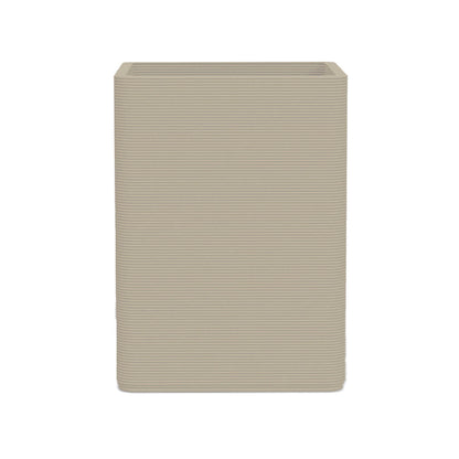 Montara Large Square Planter in Seafoam Slate 3D-printed concrete with ribbed finish, modern GFRC design for indoor and outdoor architectural use