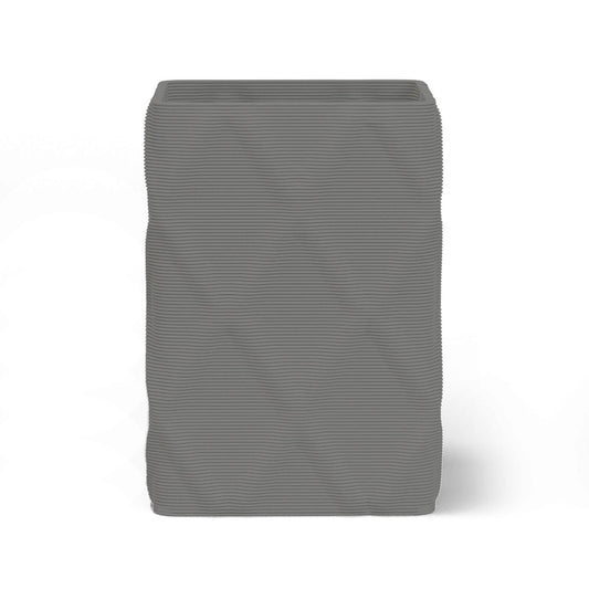 Montara Large Square Planter in Silver Mist 3D-printed concrete with ribbed finish, modern GFRC design for indoor and outdoor architectural use