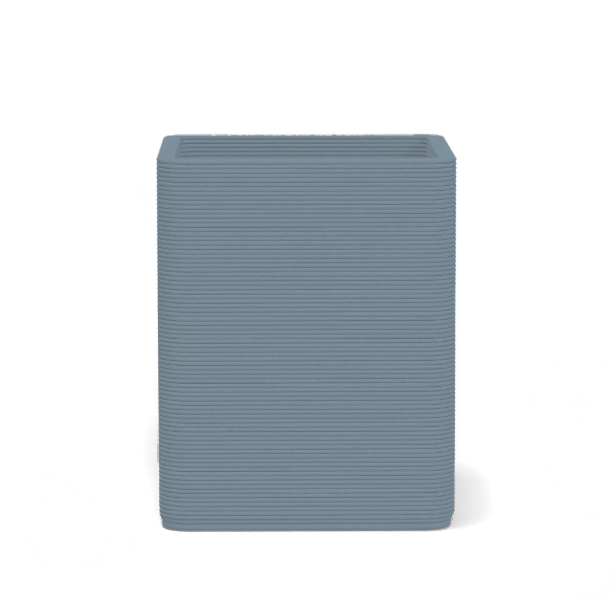 Montara Medium Square Planter in Savanna Clay 3D-printed concrete with ribbed finish, modern GFRC design for indoor and outdoor architectural use