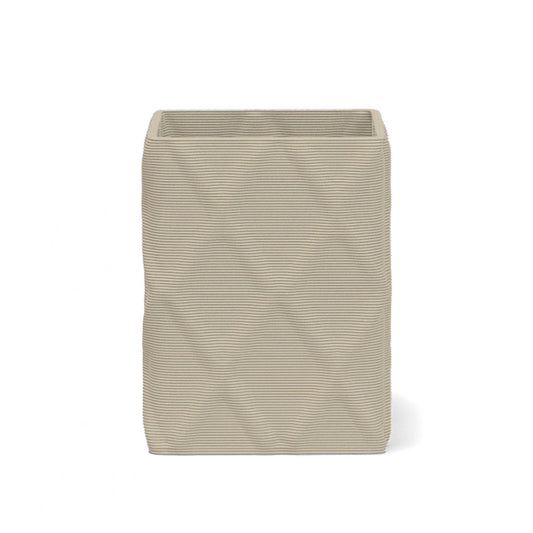 Montara Medium Square Planter in Desert Dawn 3D-printed concrete with ribbed finish, modern GFRC design for indoor and outdoor architectural use