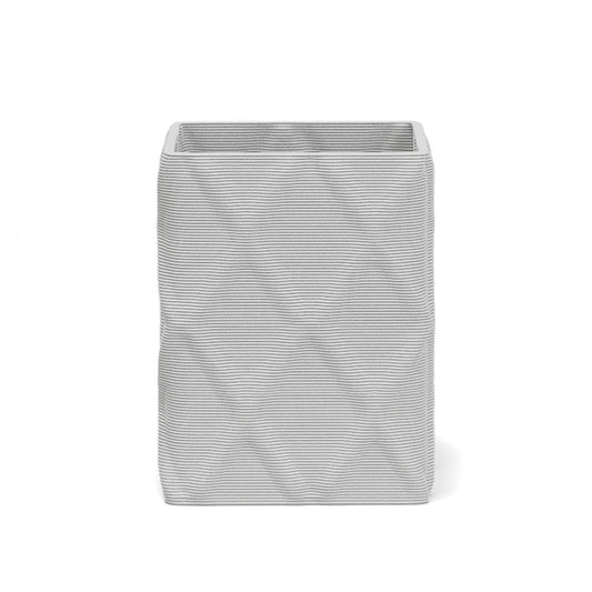 Montara Medium Square Planter in Glacial Mist 3D-printed concrete with ribbed finish, modern GFRC design for indoor and outdoor architectural use