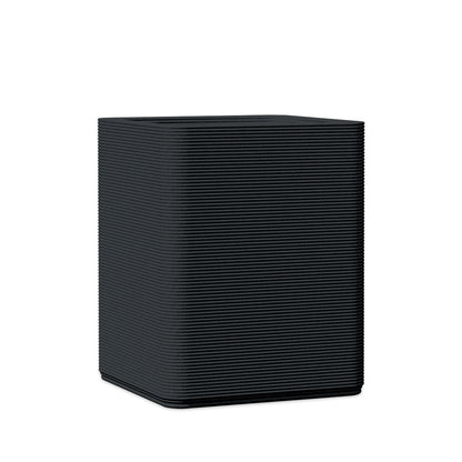 Montara Medium Square Planter - Stacks - Obsidian Night - square planter with fine horizontal ribbed texture, 3D printed concrete, modern minimal design