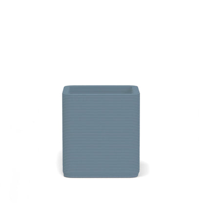 Montara Small Square Planter in Toasted Almond 3D-printed concrete with ribbed finish, modern GFRC design for indoor and outdoor architectural use