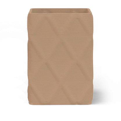 Montara X-Large Square Planter in Golden Olive 3D-printed concrete with ribbed finish, modern GFRC design for indoor and outdoor architectural use