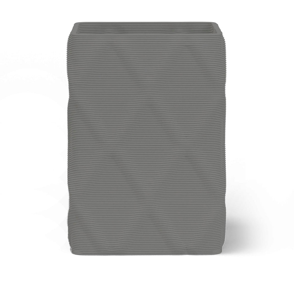 Montara X-Large Square Planter in Silver Mist 3D-printed concrete with ribbed finish, modern GFRC design for indoor and outdoor architectural use