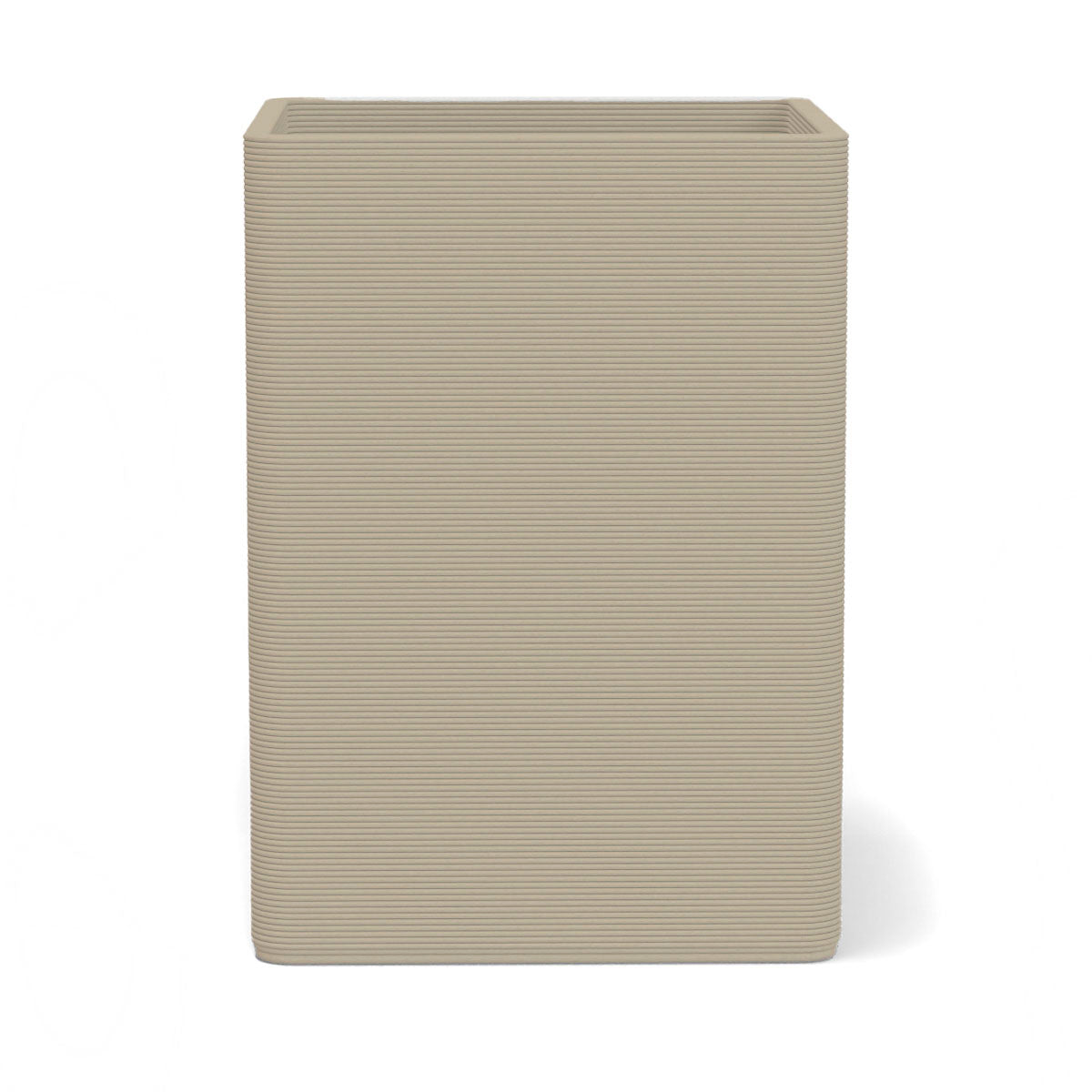 Montara X-Large Square Planter in Toasted Almond 3D-printed concrete with ribbed finish, modern GFRC design for indoor and outdoor architectural use