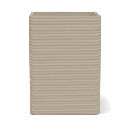 Montara X-Large Square Planter in Toasted Almond 3D-printed concrete with ribbed finish, modern GFRC design for indoor and outdoor architectural use