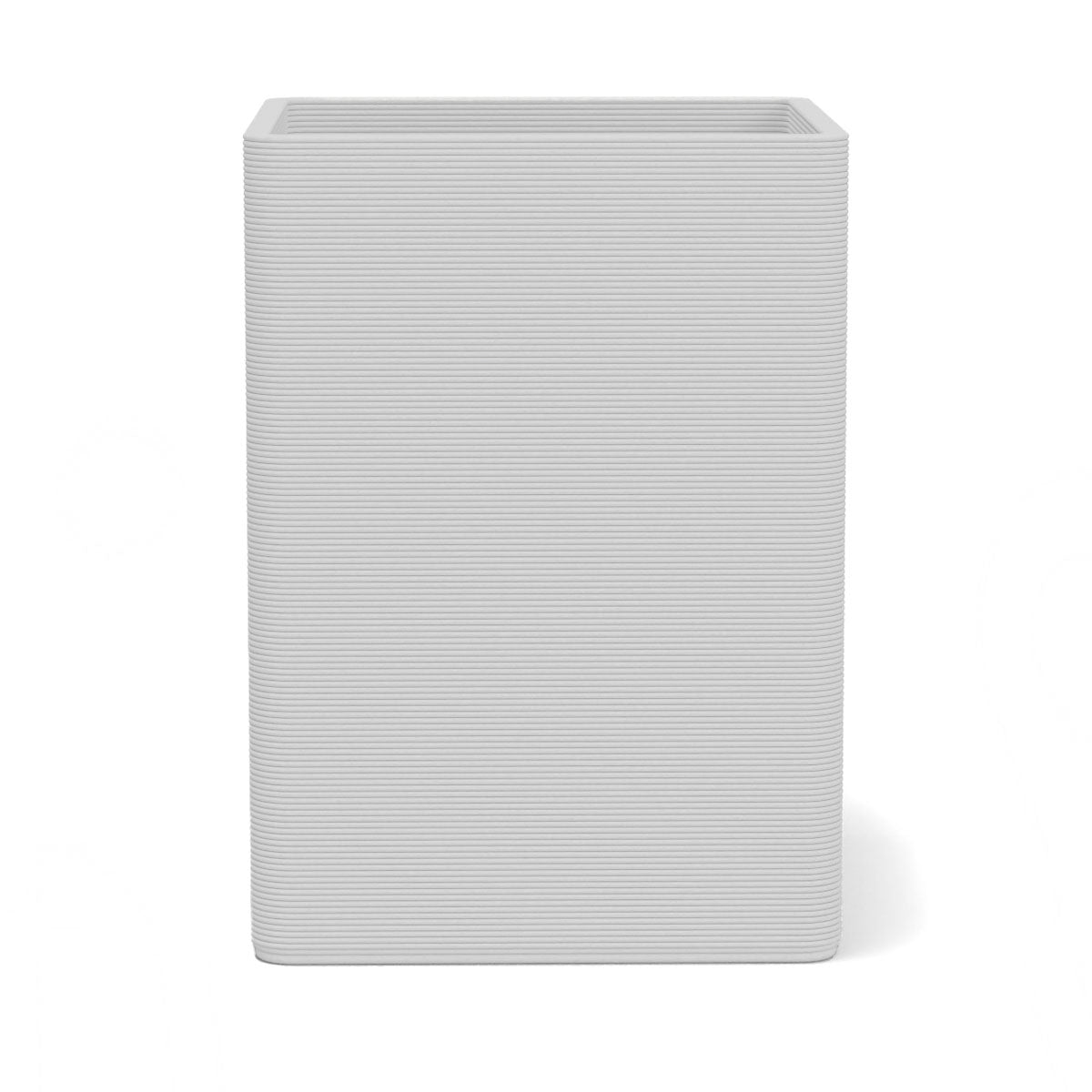 Montara X-Large Square Planter in Seafoam Slate 3D-printed concrete with ribbed finish, modern GFRC design for indoor and outdoor architectural use