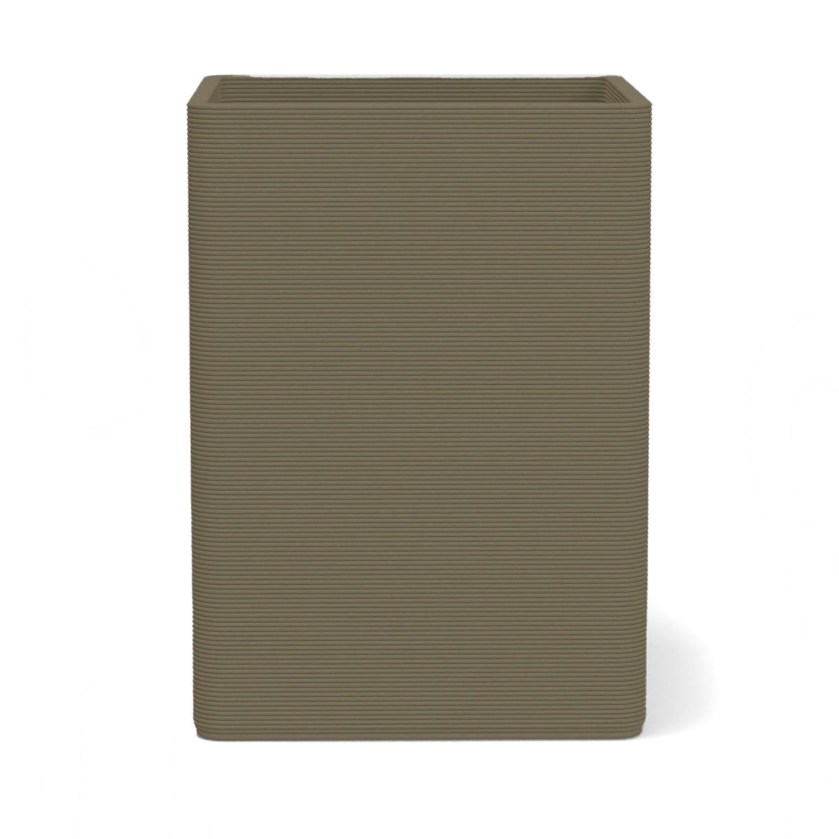 Montara X-Large Square Planter in Savanna Clay 3D-printed concrete with ribbed finish, modern GFRC design for indoor and outdoor architectural use