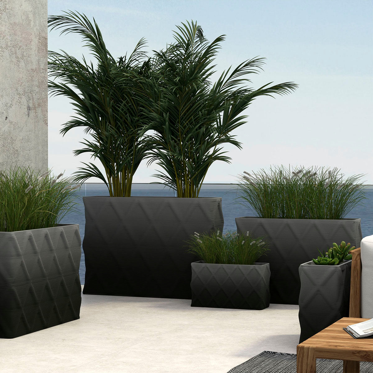 Avila Medium Rectangular Planter - Diamond 1